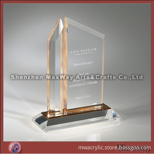 Transparent Carving Promotional High Grade Acrylic Trophy